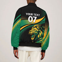 Afro-Jamaica Heritage Custom Sleeve Zip Bomber Jacket Roaring Lion
