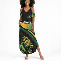 Afro-Jamaica Heritage Custom Summer Maxi Dress Roaring Lion