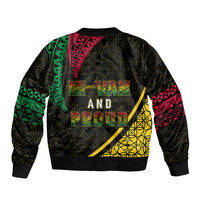 Personalised Vanuatu Bomber Jacket Melanesian Sand Drawing Mixed - Ni Van and Proud LT7 - Wonder Print Shop