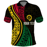 Personalised Vanuatu Polo Shirt Melanesian Sand Drawing Mixed - Ni Van and Proud - Wonder Print Shop