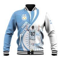 Argentina La Albiceleste Custom Baseball Jacket Vamos Argentina LT7 - Wonder Print Shop