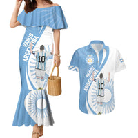 Argentina La Albiceleste Custom Couples Matching Mermaid Dress and Hawaiian Shirt Vamos Argentina LT7 - Wonder Print Shop
