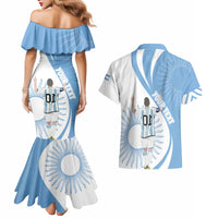 Argentina La Albiceleste Custom Couples Matching Mermaid Dress and Hawaiian Shirt Vamos Argentina LT7 - Wonder Print Shop