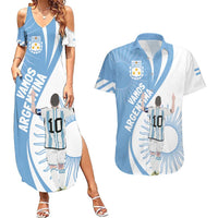 Argentina La Albiceleste Custom Couples Matching Summer Maxi Dress and Hawaiian Shirt Vamos Argentina LT7 - Wonder Print Shop