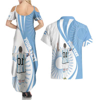 Argentina La Albiceleste Custom Couples Matching Summer Maxi Dress and Hawaiian Shirt Vamos Argentina LT7 - Wonder Print Shop