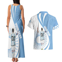 Argentina La Albiceleste Custom Couples Matching Tank Maxi Dress and Hawaiian Shirt Vamos Argentina LT7 - Wonder Print Shop