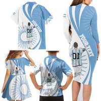 Argentina La Albiceleste Custom Family Matching Long Sleeve Bodycon Dress and Hawaiian Shirt Vamos Argentina LT7 - Wonder Print Shop
