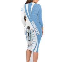 Argentina La Albiceleste Custom Family Matching Long Sleeve Bodycon Dress and Hawaiian Shirt Vamos Argentina LT7 - Wonder Print Shop