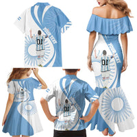Argentina La Albiceleste Custom Family Matching Mermaid Dress and Hawaiian Shirt Vamos Argentina LT7 - Wonder Print Shop