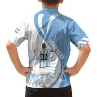 Argentina La Albiceleste Custom Family Matching Off Shoulder Maxi Dress and Hawaiian Shirt Vamos Argentina LT7 - Wonder Print Shop