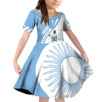 Argentina La Albiceleste Custom Family Matching Off Shoulder Short Dress and Hawaiian Shirt Vamos Argentina LT7 - Wonder Print Shop