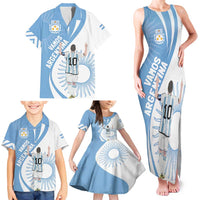 Argentina La Albiceleste Custom Family Matching Tank Maxi Dress and Hawaiian Shirt Vamos Argentina - Wonder Print Shop