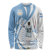 Argentina La Albiceleste Custom Long Sleeve Shirt Vamos Argentina - Wonder Print Shop