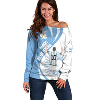 Argentina La Albiceleste Custom Off Shoulder Sweater Vamos Argentina - Wonder Print Shop