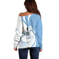 Argentina La Albiceleste Custom Off Shoulder Sweater Vamos Argentina - Wonder Print Shop