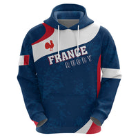 Personalised France Rugby Hoodie World Cup Les Blues Curves Style - Wonder Print Shop