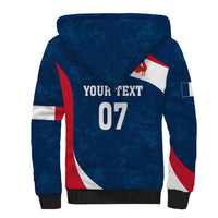 Personalised France Rugby Sherpa Hoodie World Cup Les Blues Curves Style - Wonder Print Shop