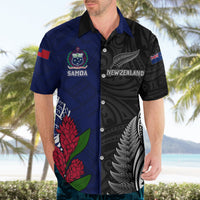 Personalised New Zealand Vs Samoa Rugby Hawaiian Shirt Go Champions - Wonder Print Shop