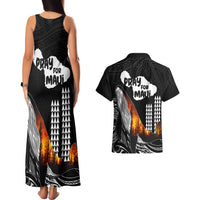 Hawaii Humpback Whale Couples Matching Tank Maxi Dress and Hawaiian Shirt Be Strong - Pray For Maui LT7 - Wonder Print Shop