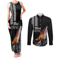 Hawaii Humpback Whale Couples Matching Tank Maxi Dress and Long Sleeve Button Shirts Be Strong - Pray For Maui LT7 - Wonder Print Shop