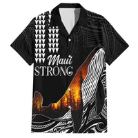 Hawaii Humpback Whale Family Matching Long Sleeve Bodycon Dress and Hawaiian Shirt Be Strong - Pray For Maui LT7 - Wonder Print Shop