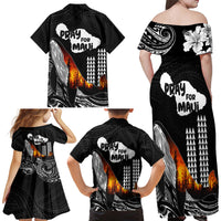 Hawaii Humpback Whale Family Matching Off Shoulder Maxi Dress and Hawaiian Shirt Be Strong - Pray For Maui LT7 - Wonder Print Shop