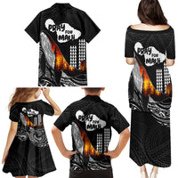 Hawaii Humpback Whale Family Matching Puletasi Dress and Hawaiian Shirt Be Strong - Pray For Maui - Wonder Print Shop