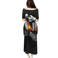 Hawaii Humpback Whale Family Matching Puletasi Dress and Hawaiian Shirt Be Strong - Pray For Maui - Wonder Print Shop