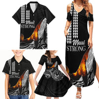 Hawaii Humpback Whale Family Matching Summer Maxi Dress and Hawaiian Shirt Be Strong - Pray For Maui - Wonder Print Shop