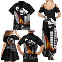 Hawaii Humpback Whale Family Matching Summer Maxi Dress and Hawaiian Shirt Be Strong - Pray For Maui - Wonder Print Shop