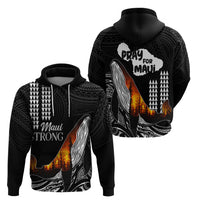 Hawaii Humpback Whale Hoodie Be Strong - Pray For Maui - Wonder Print Shop
