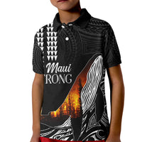 Hawaii Humpback Whale Kid Polo Shirt Be Strong - Pray For Maui - Wonder Print Shop