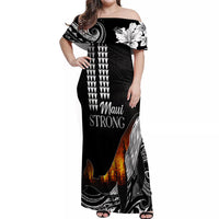 Hawaii Humpback Whale Off Shoulder Maxi Dress Be Strong - Pray For Maui - Wonder Print Shop