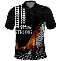 Hawaii Humpback Whale Polo Shirt Be Strong - Pray For Maui - Wonder Print Shop