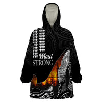 Hawaii Humpback Whale Wearable Blanket Hoodie Be Strong - Pray For Maui - Wonder Print Shop