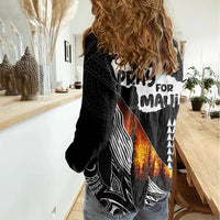 Hawaii Humpback Whale Women Casual Shirt Be Strong - Pray For Maui - Wonder Print Shop