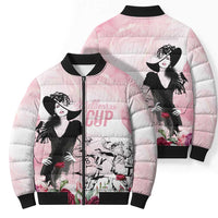 Melbourne Horse Racing Cup Pink Out Derby Bomber Puffer Jacket - Wonder Print Shop