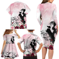 Melbourne Horse Racing Cup Pink Out Derby Family Matching Long Sleeve Bodycon Dress and Hawaiian Shirt - Wonder Print Shop