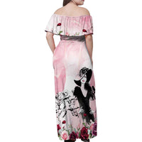Melbourne Horse Racing Cup Pink Out Derby Family Matching Off Shoulder Maxi Dress and Hawaiian Shirt - Wonder Print Shop
