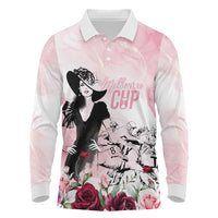 Melbourne Horse Racing Cup Pink Out Derby Long Sleeve Polo Shirt - Wonder Print Shop