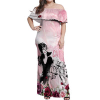 Melbourne Horse Racing Cup Pink Out Derby Off Shoulder Maxi Dress - Wonder Print Shop