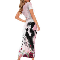 Melbourne Horse Racing Cup Pink Out Derby Short Sleeve Bodycon Dress - Wonder Print Shop