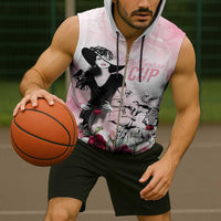 Melbourne Horse Racing Cup Pink Out Derby Sleeveless Zip Hoodie - Wonder Print Shop