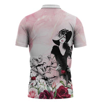 Melbourne Horse Racing Cup Pink Out Derby Zipper Polo Shirt - Wonder Print Shop