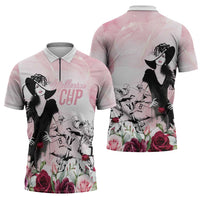 Melbourne Horse Racing Cup Pink Out Derby Zipper Polo Shirt - Wonder Print Shop