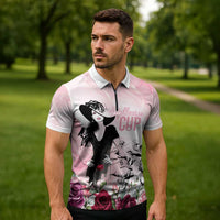 Melbourne Horse Racing Cup Pink Out Derby Zipper Polo Shirt - Wonder Print Shop