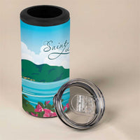 Saint Lucia Island 4 in 1 Can Cooler Tumbler Pitons Landscape