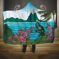 Saint Lucia Island Hooded Blanket Pitons Landscape