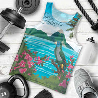 Saint Lucia Island Men Tank Top Pitons Landscape