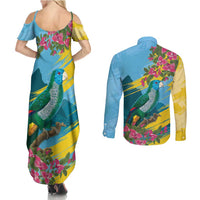 Saint Lucia Couples Matching Summer Maxi Dress and Long Sleeve Button Shirt Tropical Vibes